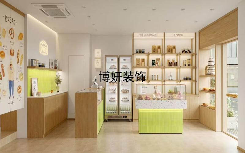 合肥烘焙店装修设计 | 森系美学与活力碰撞 烘焙店治愈系空间设计