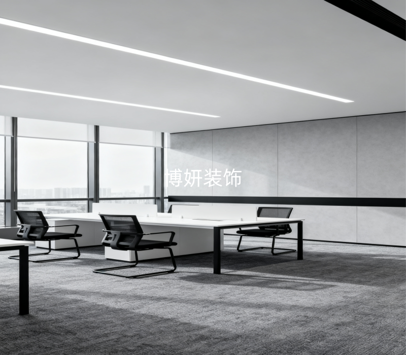 合肥办公室装修设计 | 黑白灰办公室，把“高级感”焊在工位上